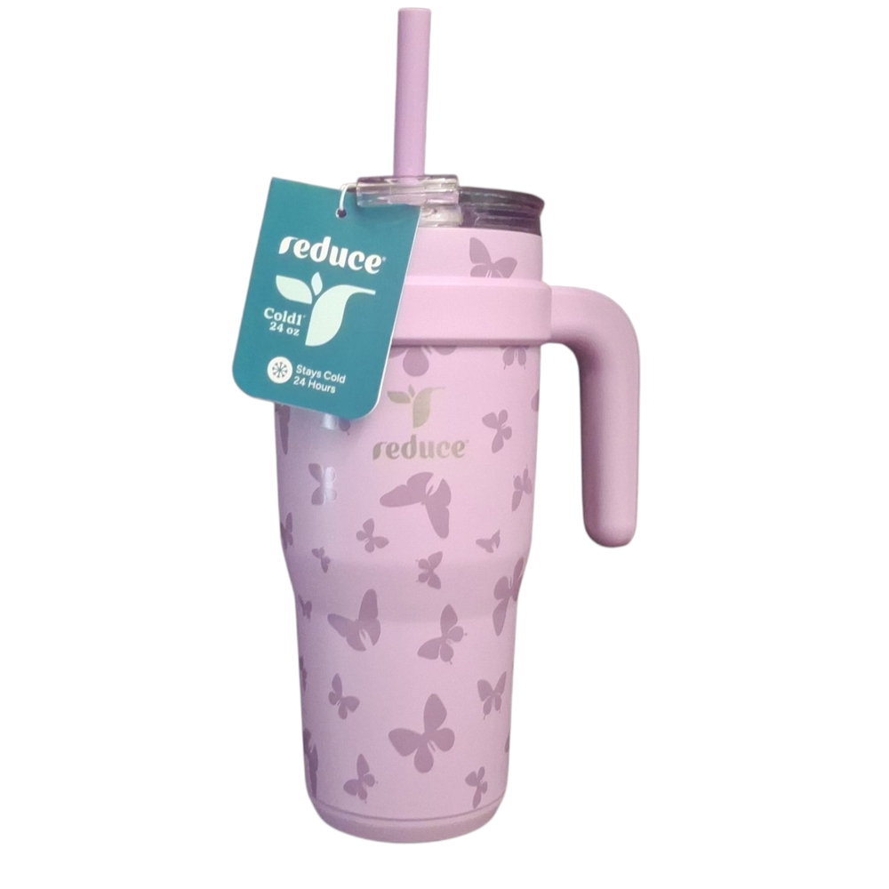 NWT Reduce 24oz. Stainless Steel Tumbler Mug 💜🦋🩶